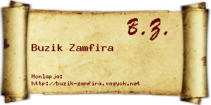 Buzik Zamfira névjegykártya